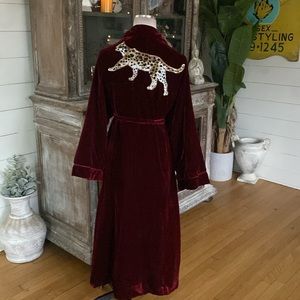 RACHEL ANTONOFF LUXURY VELVET BELTED ROBE TIGER XL EXCELLENT